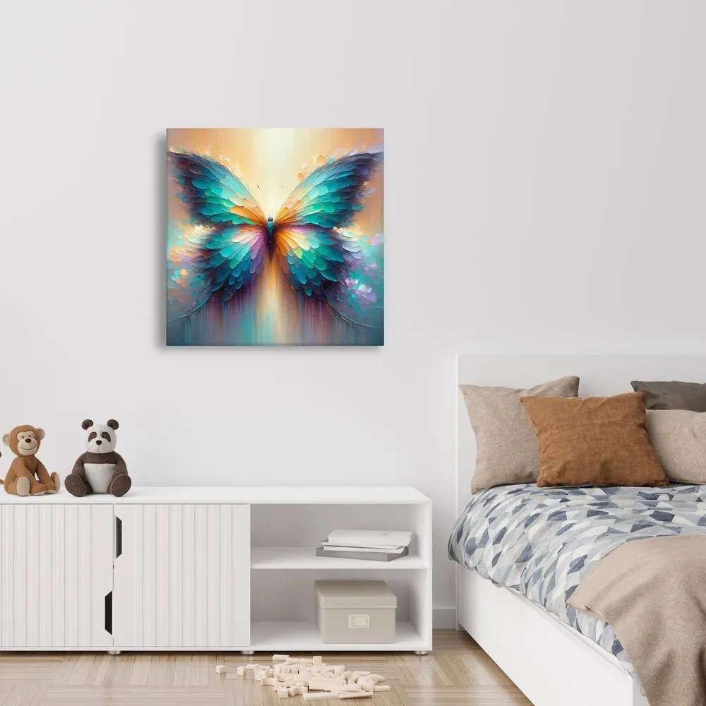 Quadro su tela – Farfalla nei toni dell’arcobaleno