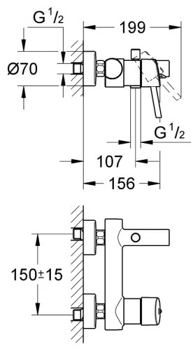 GROHE 32211001 - Miscelatore per vasca CONCETTO DN 15 cromo lucido