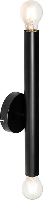 Applique da parete Art Déco nera 2 luci - Tubi