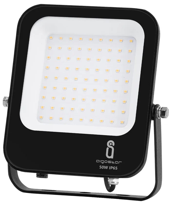 Faro proiettore Led 50W Nero da esterno IP65 Bianco neutro 4000K Aigostar