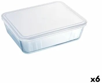 Portapranzo Rettangolare con Coperchio Pyrex Cook  Freeze 25 x 20 cm Trasparente Silicone Vetro 2,6 L (6 Unità)