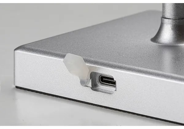 Rabalux 76013- LED Lampada da tavolo ricaricabile dimmerabile TAENA 4W/3,7V IP44 argento