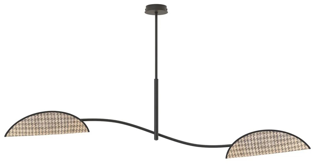 Plafoniera Moderna Ares Acciaio Nero 2 Luci E14 Ip20
