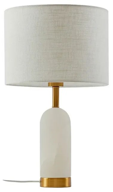 Alabaster Lampada da Tavolo Ø30 Bianco/Oro - Lindby