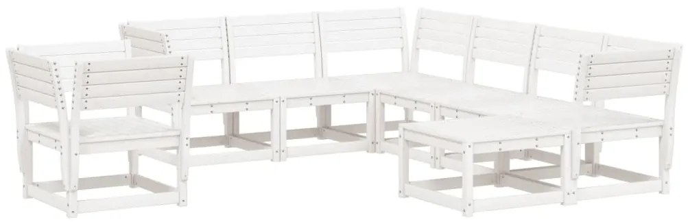 Set salotto da giardino 8 pz in legno massello di pino bianco