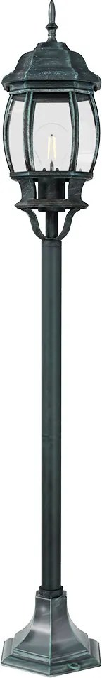 Lampione Storico Lanterna 110cm E27 IP54 Verde Anticato - Serie BELLINI