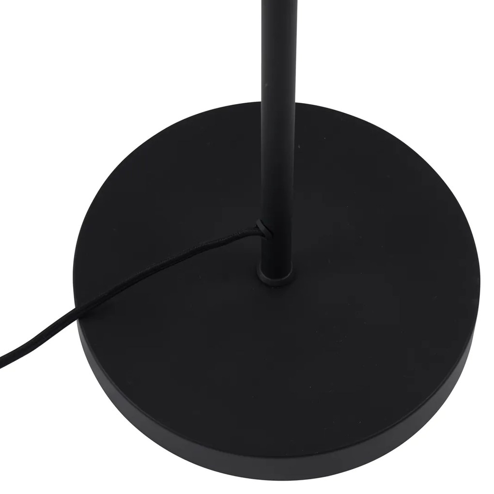 Lampada da terra retrò nera con vetro bronzo - Bizle