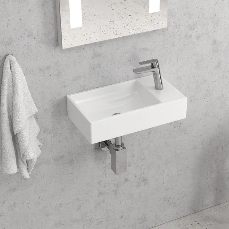 Lavabo Sospeso 46x26 Cm Karag Bianco Lucido