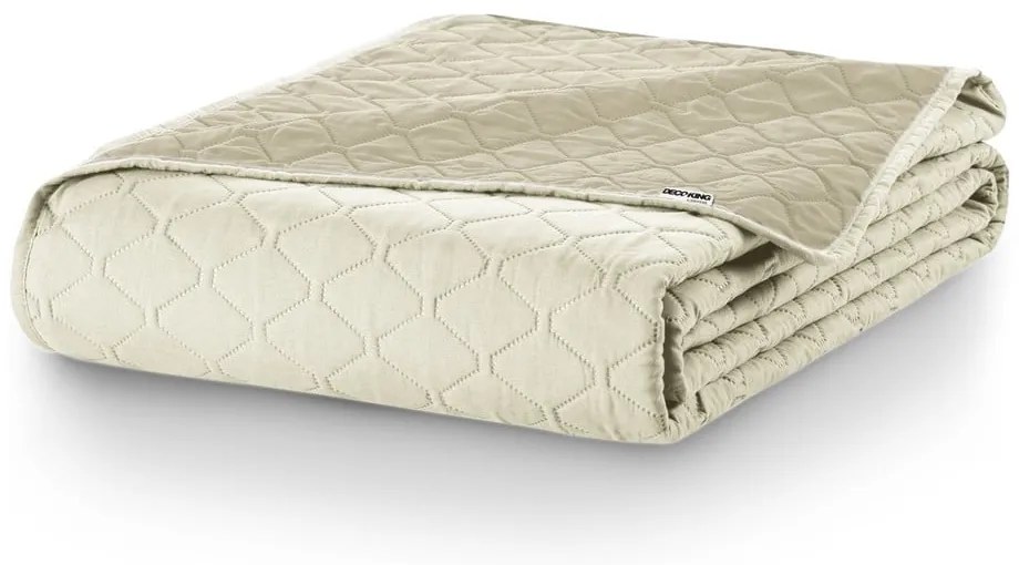 Copriletto in microfibra beige e bianco , 200 x 220 cm Axel - DecoKing