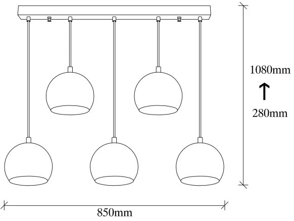 Lampadario su filo SIVANI 5xE27/100W/230V