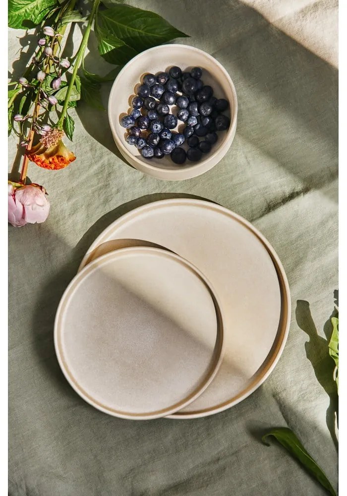 Set di piatti color crema in gres 12 pz Malia - Bonami Selection