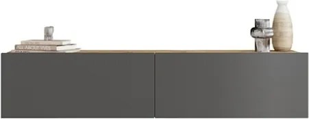 Mobile TV Sospeso 140 Cm 2 Ante Frontali Legno E Antracite Lenny