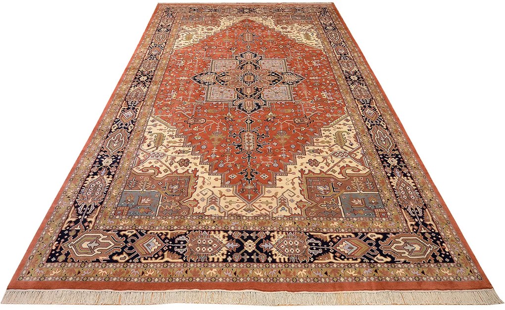 Heriz Tappeto orientale 380x570 (Indian) Annodato A Mano