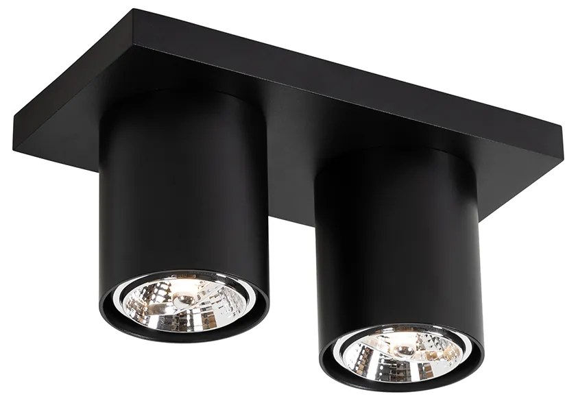 Faretto da soffitto moderno nero 2 luci - Tubo