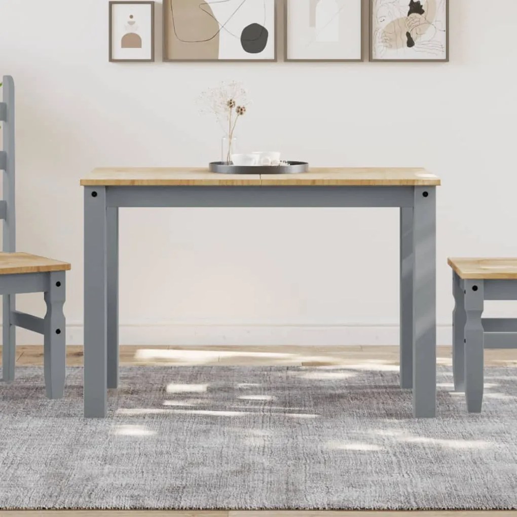 Tavolo Da Pranzo Panama Grigio 117x60x75 Cm Legno Massello Pino /