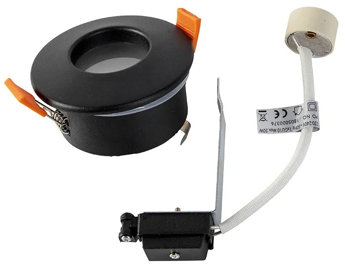 Set di 6 faretti da incasso moderni neri IP44 - Gap