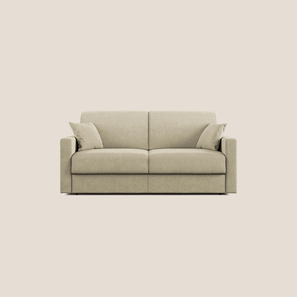 Chris Divano letto con vano porta guanciali in microfibra smacchiabile T11