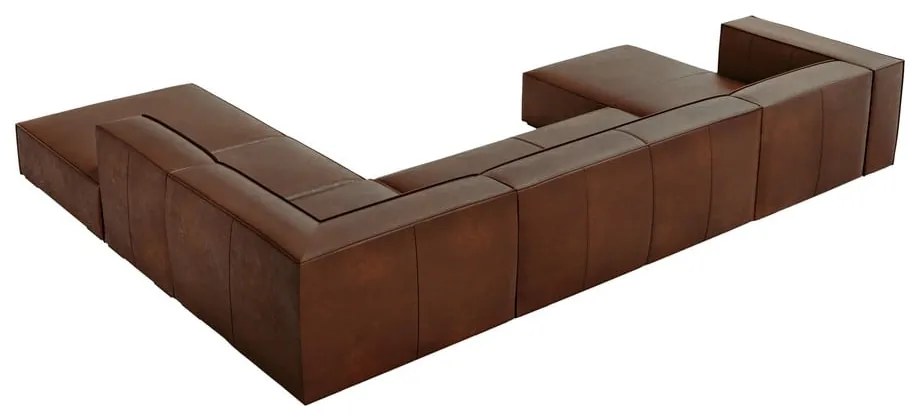 Divano angolare in pelle marrone cognac (angolo destro) Madame - Windsor &amp; Co Sofas