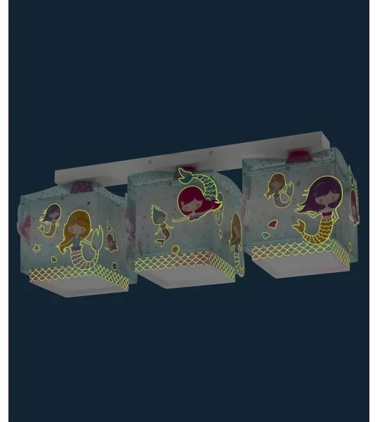 Dalber 63443 - Plafoniera per bambini MERMAIDS 3xE27/60W/230V