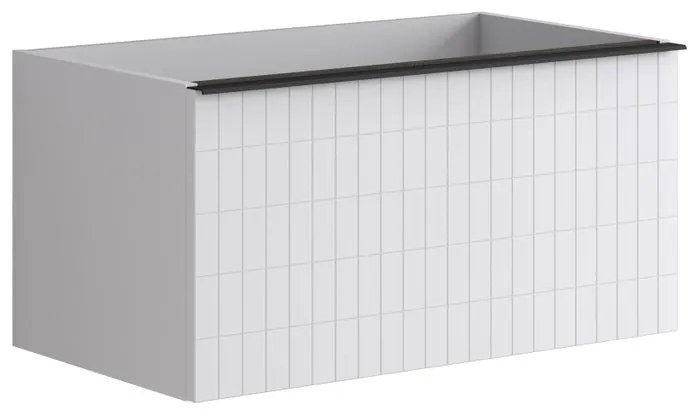 Mobile da bagno sospeso sotto lavabo L 80 x H 40 x P 45.5 cm bianco laccato opaco, 1 cassetto Pixel grid