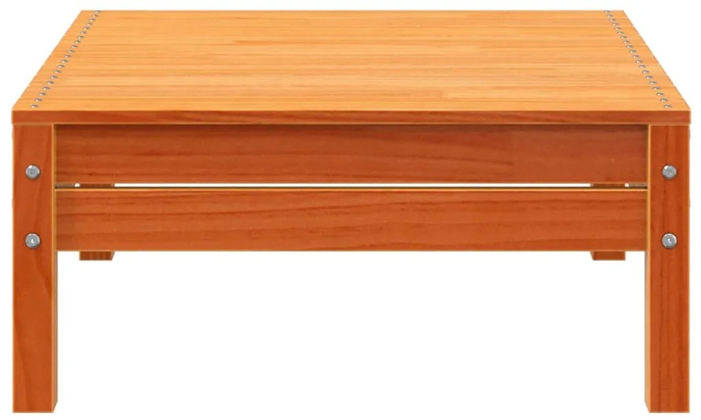 Poggiapiedi da giardino marrone cera in legno massello di pino