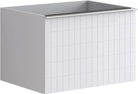 Mobile da bagno sospeso sotto lavabo L 60 x H 40 x P 45.5 cm bianco laccato opaco, 2 cassetti Pixel
