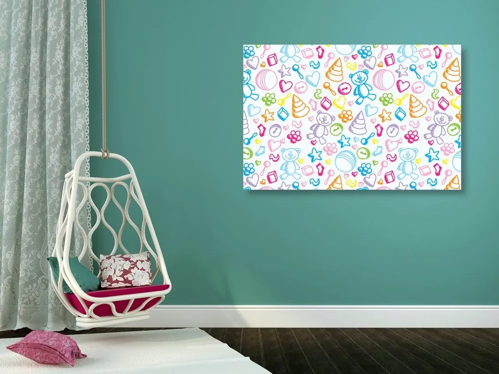 Quadro su tela – Giocattoli in colori pastello
