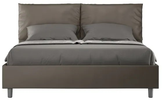 Letto matrimoniale senza rete imbottito 160x200 similpelle cappuccino Antea
