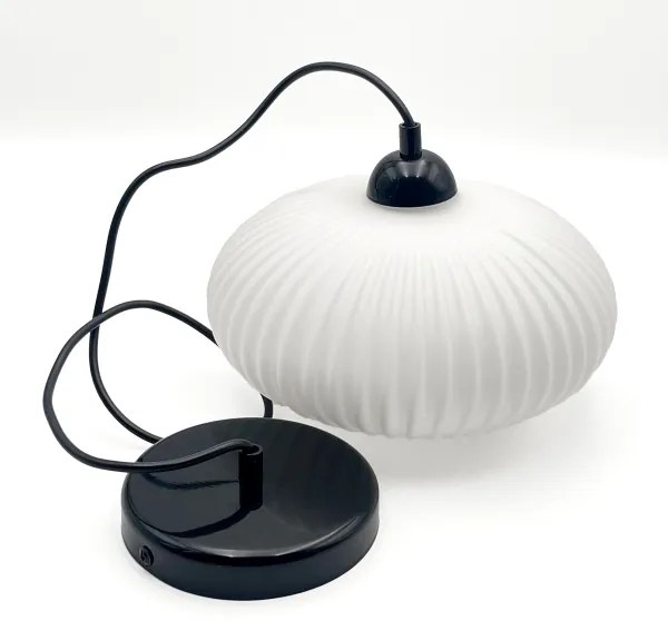 Lampadario a sospensione con filo HARMA 1xE27/15W/230V diametro 25 cm bianco/nero