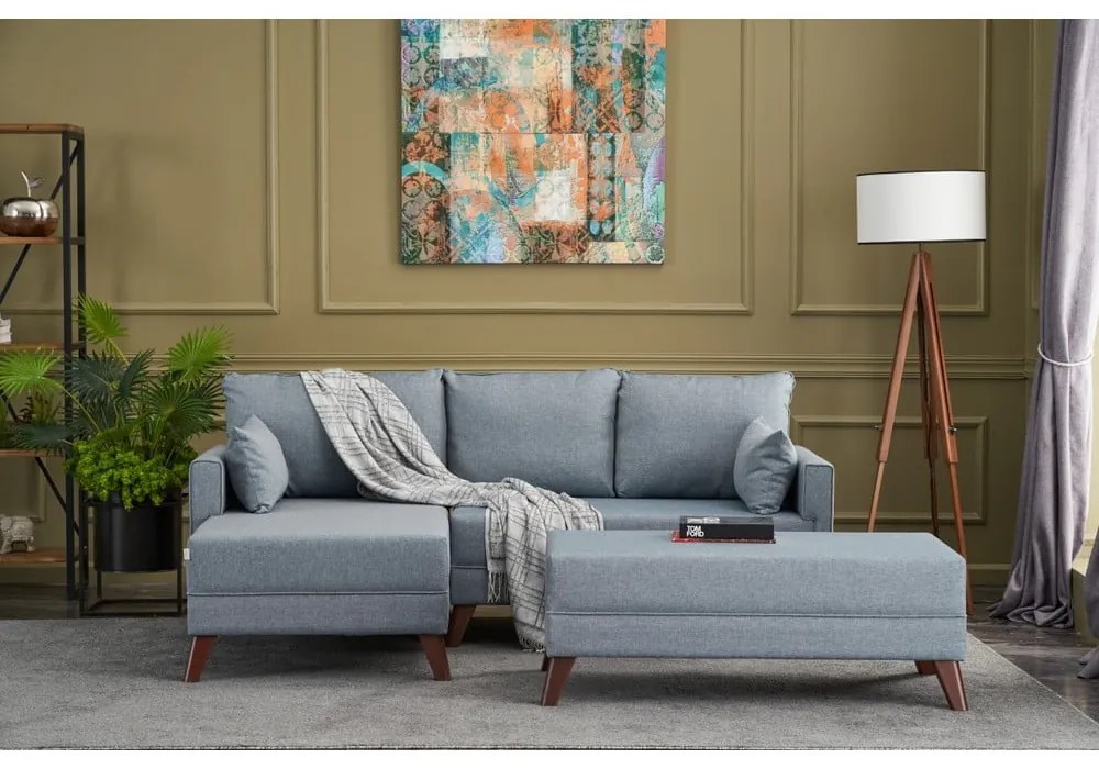 Divano angolare azzurro (angolo sinistro) Bella - Balcab Home