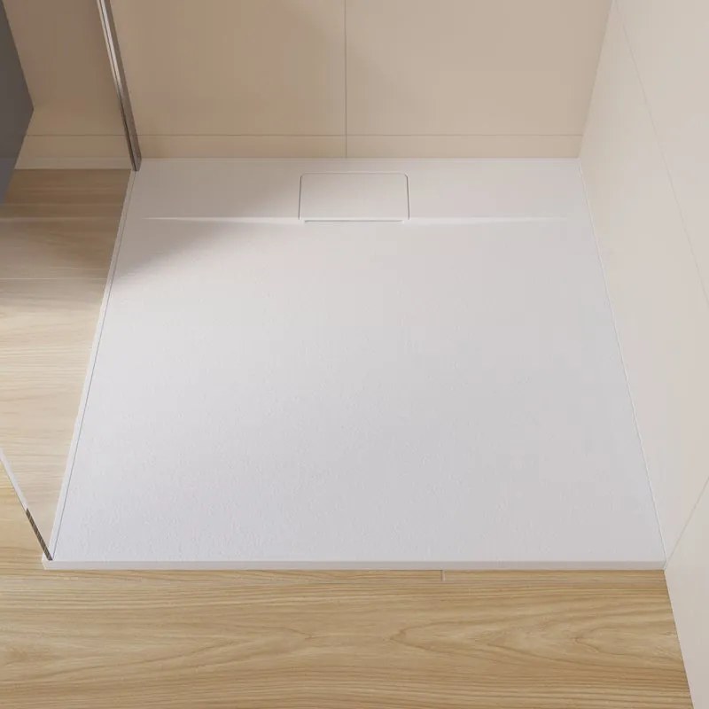 Piatto doccia SENSEA in composito minerale di resina gelificata bianco L 100 x L 100 x H 2.7 cm