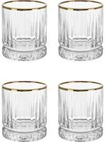 Set 4 bicchieri cocktail bordo oro Elysia Golden Touch Pasabahce