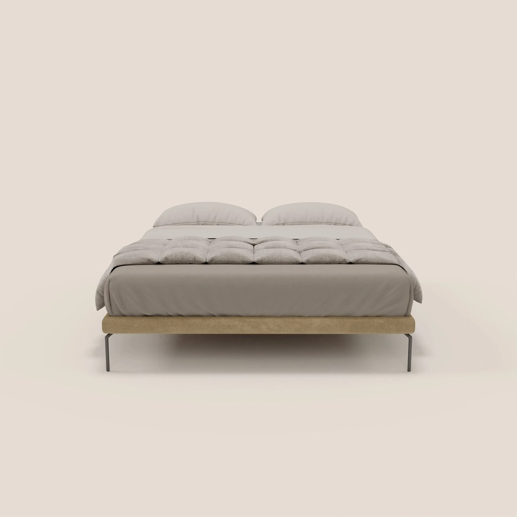 Ring sommier sfoderabile con piedi alti 24 cm in tessuto impermeabile T14 beige
