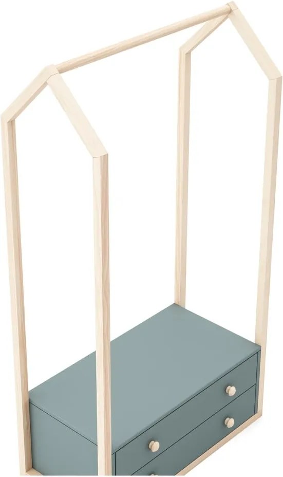 Armadio per bambini verde polveroso a giorno 80x170x40 cm Esteban – Marckeric