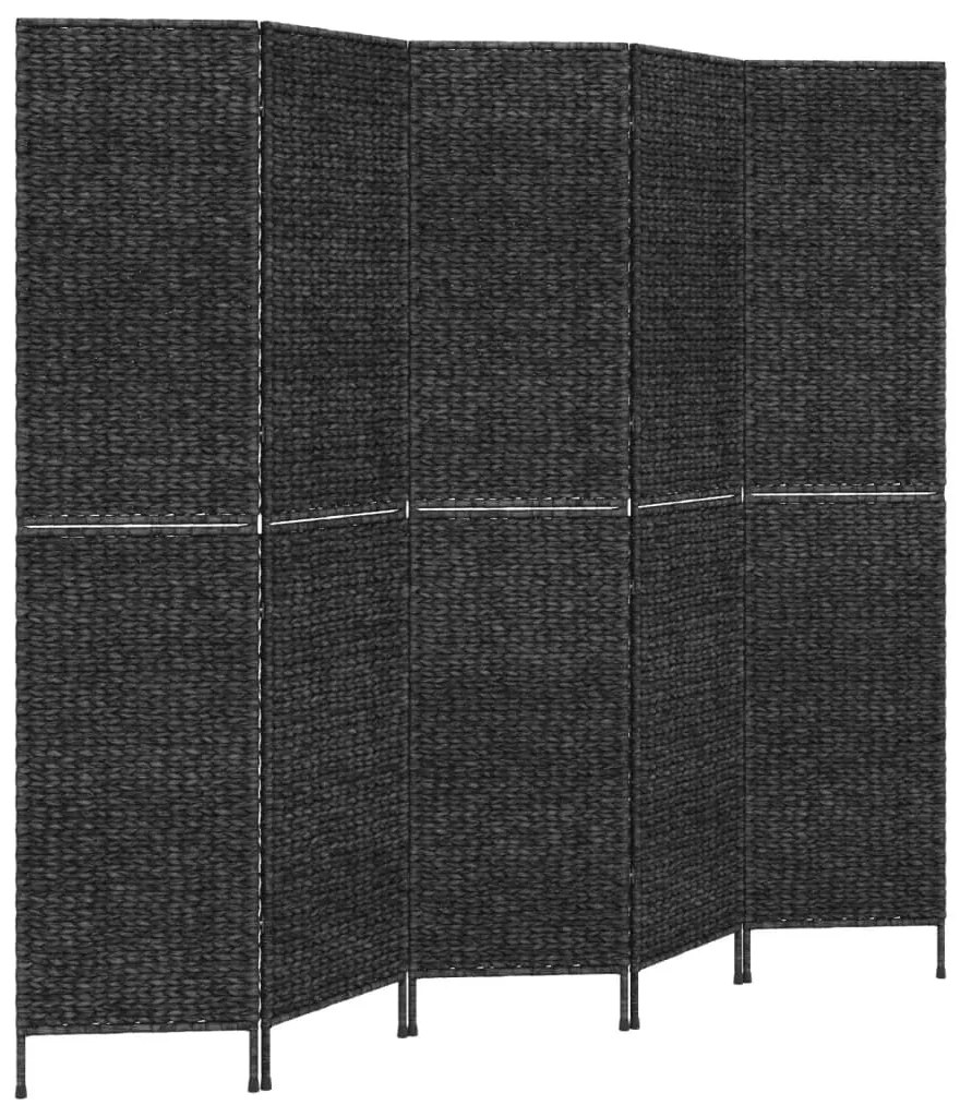 Divisorio ambienti 5pannelli nero 205x180cm giacinto d'acqua