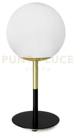 Jugen lampada da tavolo oro e nero attacco e27 in metallo e vetro o...