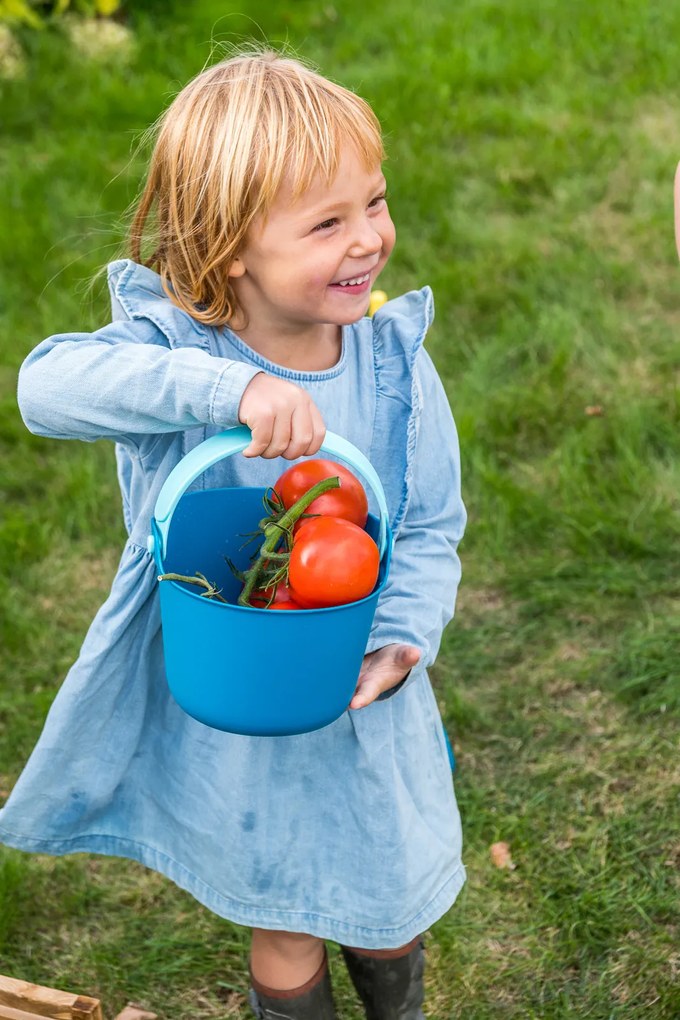 Secchiello con filtro Bucki, manico blu/azzurro