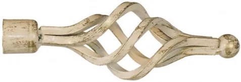 Bastone per Tenda Estensibile Zagabria – Ferro Battuto 120–210 cm, Avorio/Oro