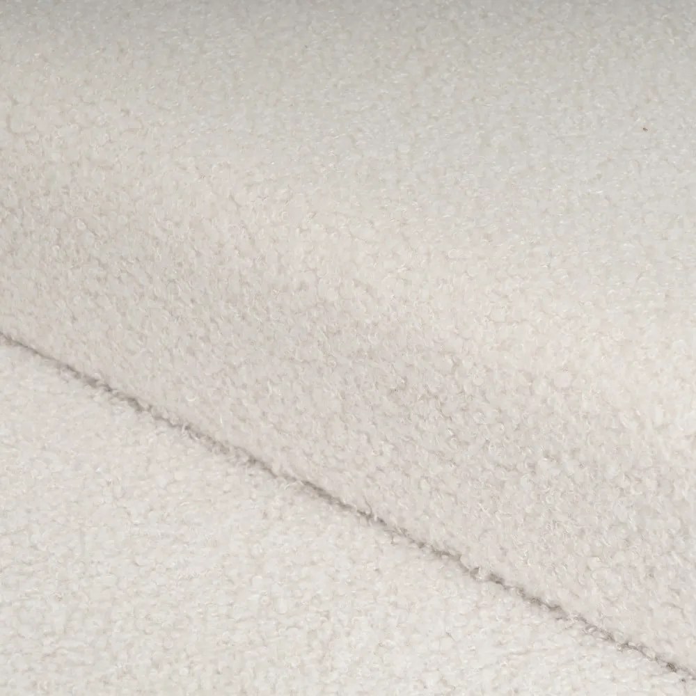 Poggiapiedi in tessuto bouclé bianco Ecru - Casa Selección