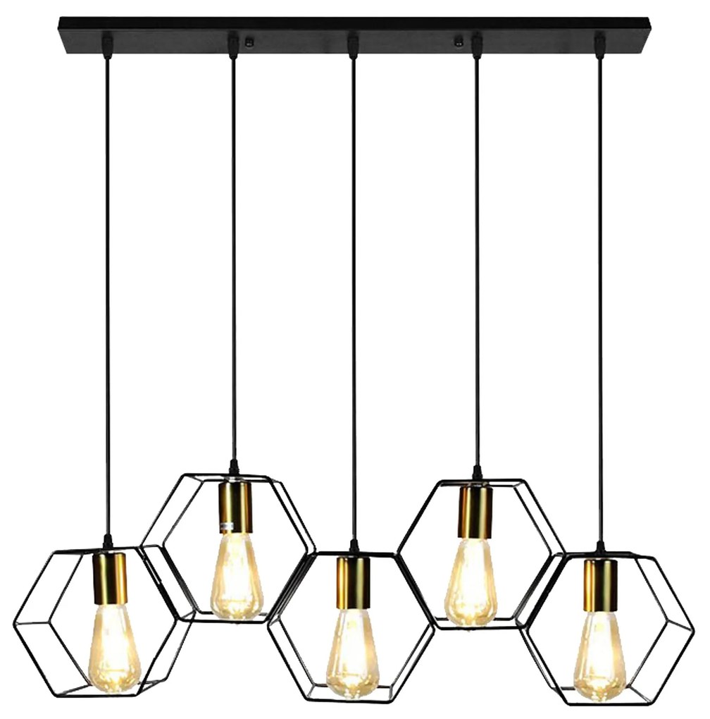 Lampada APP1133-5CP Black Gold