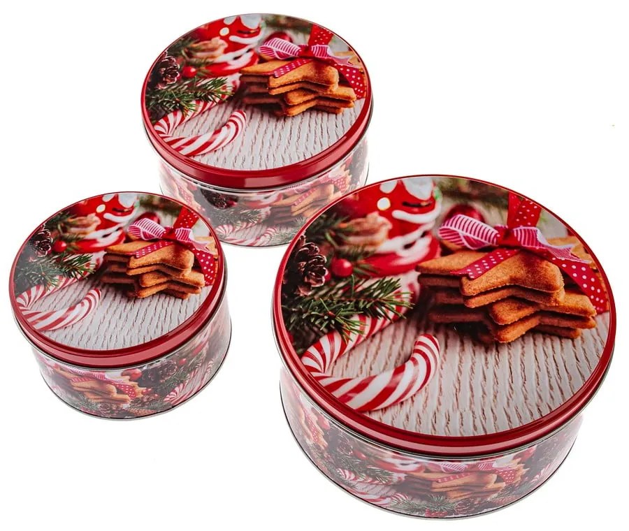 Set di contenitori per alimenti in metallo per i dolci 3 pz Christmas – Dakls
