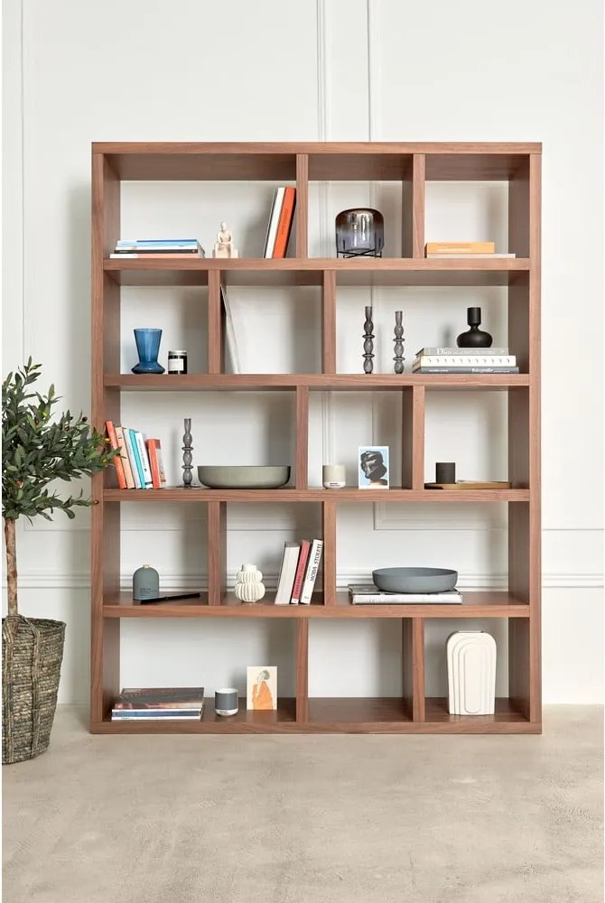 Libreria color legno effetto noce 150x159 cm Berlin - TemaHome