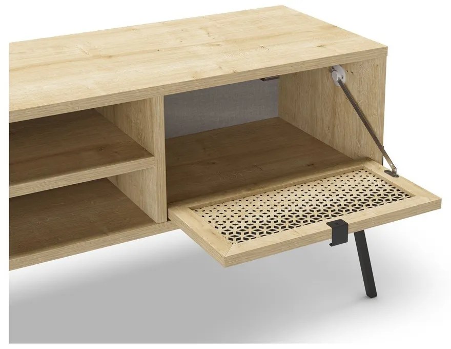 Tavolo TV in rovere colore naturale 140x51 cm Ecrin - Marckeric