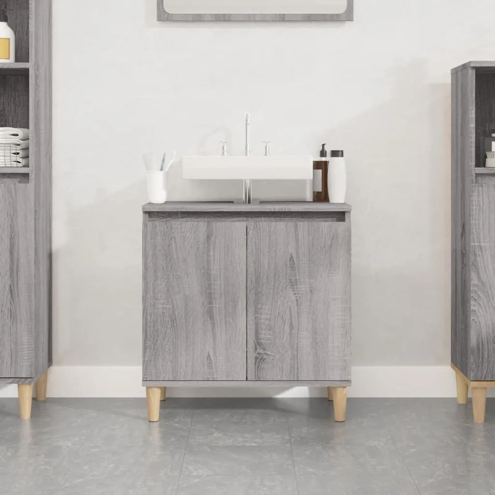 Mobile Lavabo Grigio Sonoma 58x33x60 Cm İn Legno Multistrato /