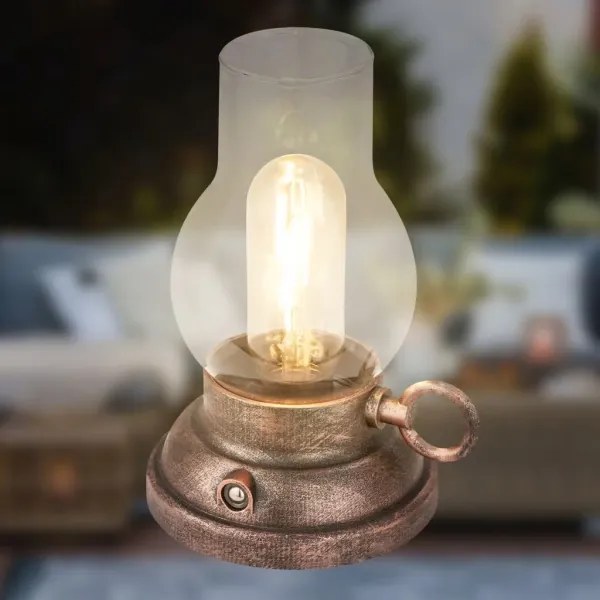 Brilo - Lampada da tavolo LED dimmerabile ricaricabile per esterni KANEA LED/1,5W/5V IP44 1200mAh bronzo