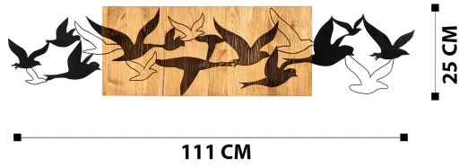 Decorazione da muro 111x25 cm uccelli