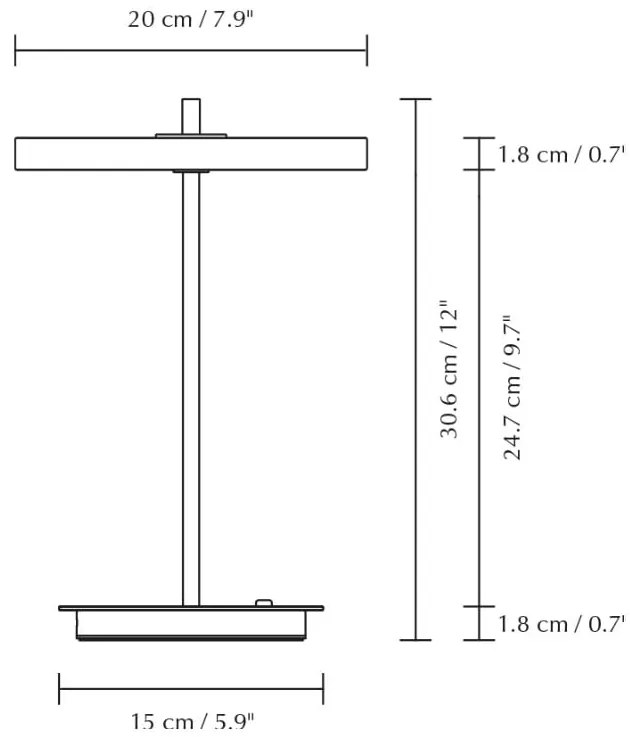 Lampada da tavolo LED grigio chiaro in metallo con paralume in metallo (altezza totale 31 cm) Asteria Move – UMAGE