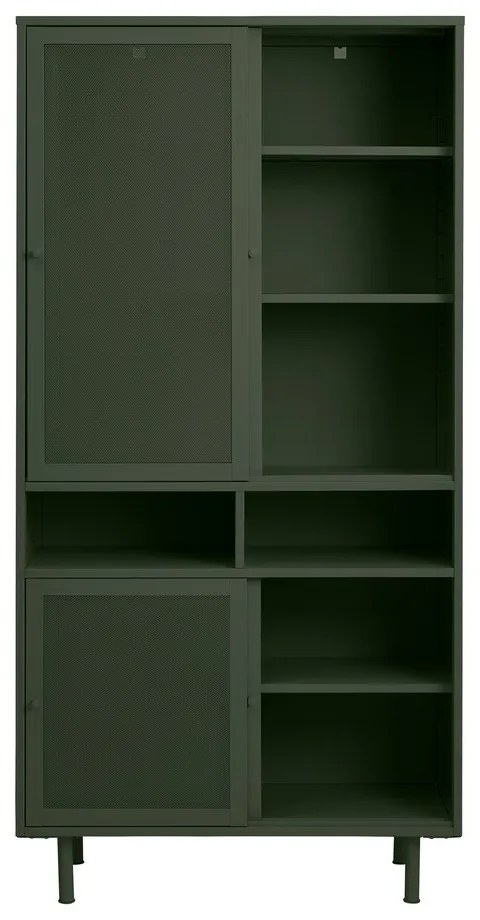 Armadietto verde scuro in metallo con porte scorrevoli 90x180x40 cm Veep – Unique Furniture