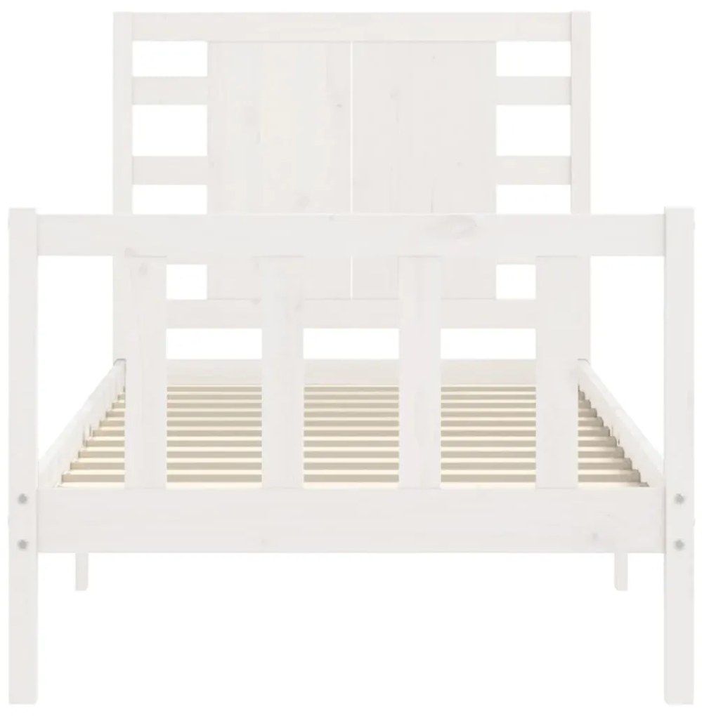 Giroletto con Testiera Bianco Small Single Legno Massello