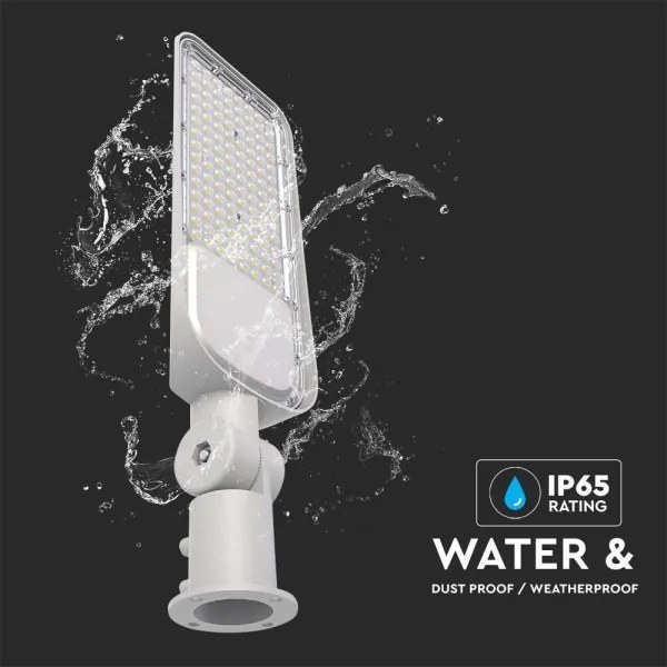 Lampione LED stradale 100W 6500K IP65 con sensore crepuscolare grigio